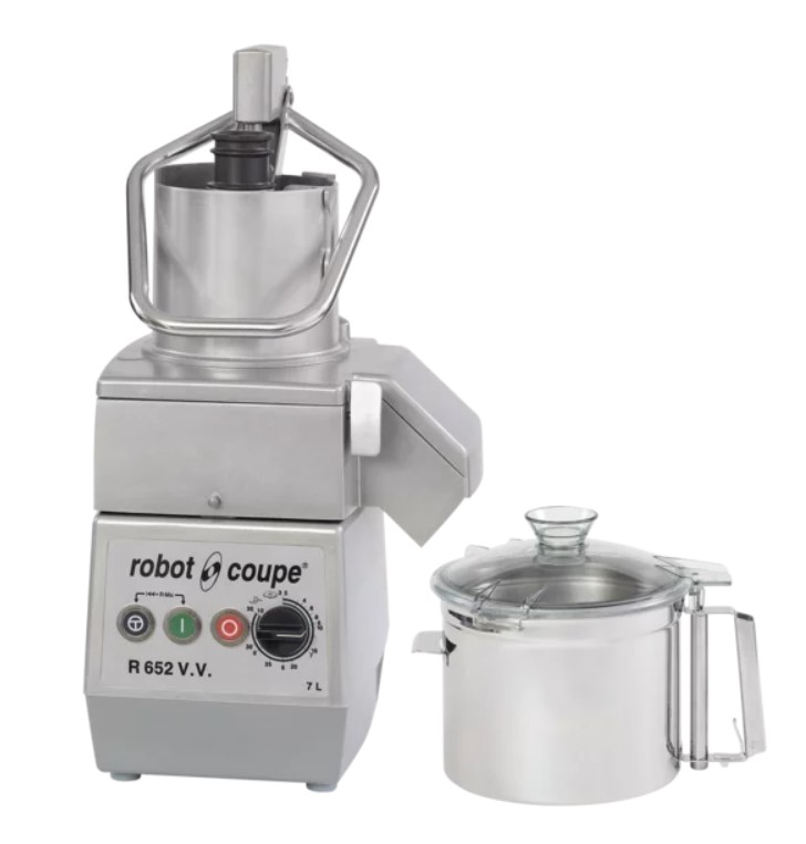 ROBOT COUPE Sebze Parçalama ve Doğrama Makinesi, Paslanmaz Çelik Hazne, Tek Fazlı, 1500 W, 7 Lt, R 652 V.V.